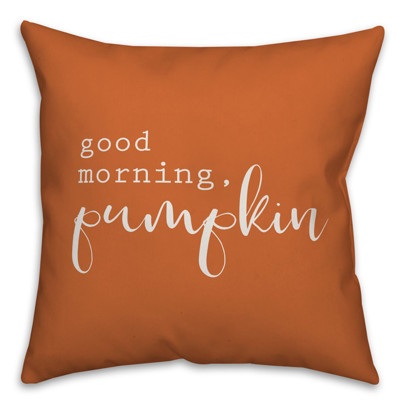  Housse de coussin Good Morning, Orange, 20 po x 20 po