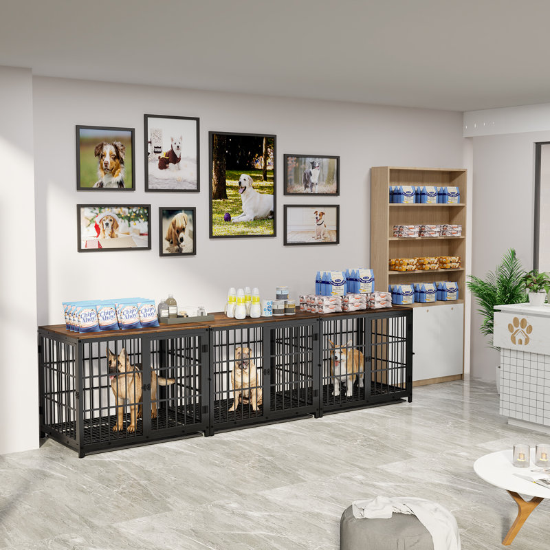 Harriet Furniture Style Crate with 3 Doors, Black, 74.5 cm H x 91.5 cm W x 63.5 cm D