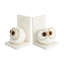 Pair Alabaster Big Eyed Owl Bookends-Lg