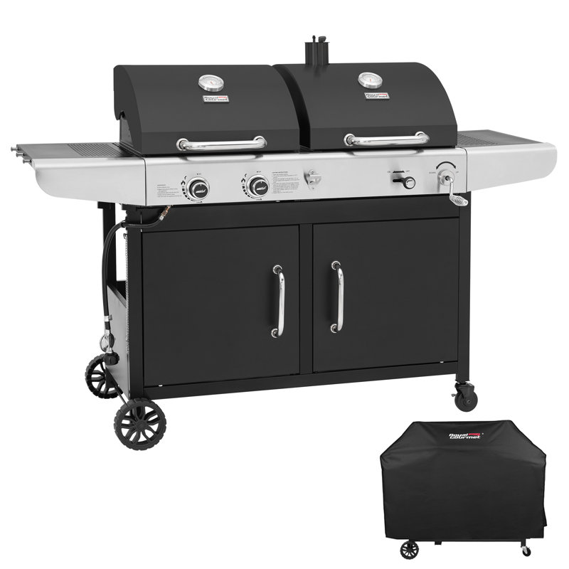 Royal Gourmet 2-Burner Gas and Charcoal Combo Grill with Cover, 20,000 ...