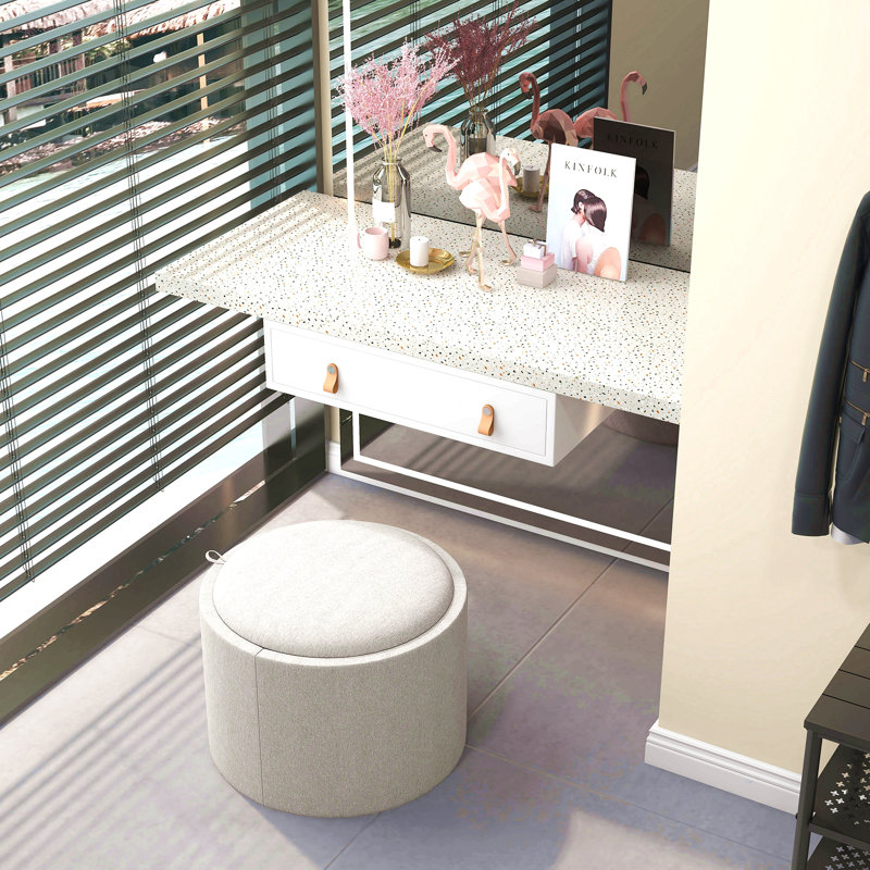 Table basse avec repose-pieds HOMcom, Gris clair