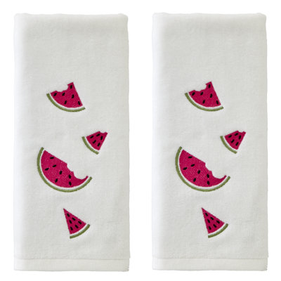 TOSSED WATERMELONS EMB HAND-WHT
