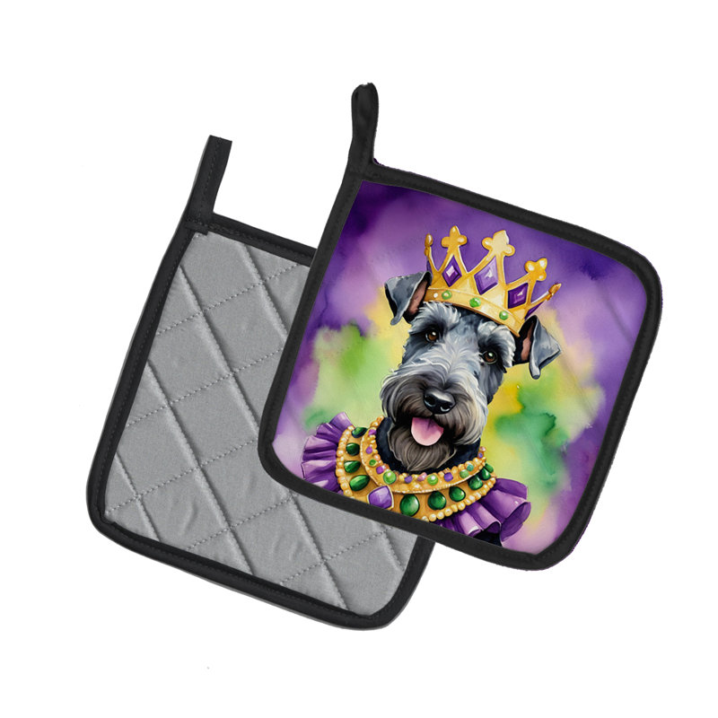 Paire de poignées Kerry Blue Terrier King of Mardi Gras