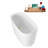47" Streamline Soaking Glossy White Acrylic Freestanding Bathtub, Bamboo Tray, Drain-103682473