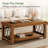 47.24" Solid Wood Rectangle Coffee Table With Storage