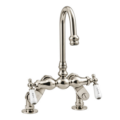 Robinet de baignoire à fixation sur le comptoir avec poignées leviers en porcelaine