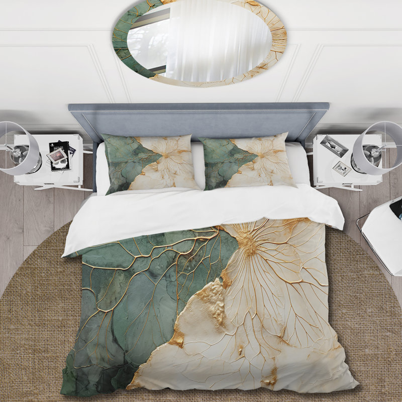 Ensemble de housse de couette Green Gold, Housse de couette très grand et 2 très grandes t