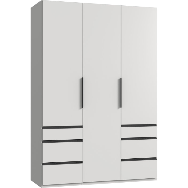 Guardino 3 Door Wardrobe, 216cm H x 150cm W x 58cm D, White