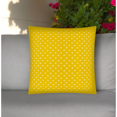 Housse de coussin 17 po jaune et blanc pour l'intérieur et l'extérieur