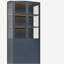 Garde-manger de 76,75 po de hauteur avec portes en verre, vitrine en acier avec verre à 3 côtés et lumières DEL, vitrine avec rangement-687389284
