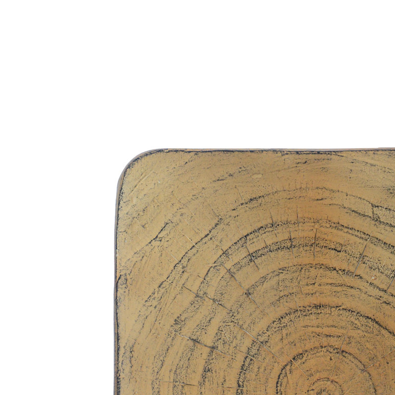 Table d'appoint MGO Twist Shape, texture semblable au bois, couleur naturelle, durable et résistante aux intempéries pour une utilisation intérieure et extérieure
