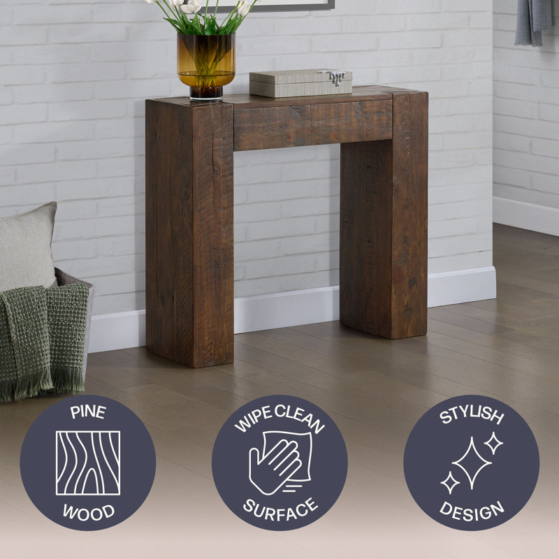 Stockyard 36" Solid Wood Console Table, Brown, Brown