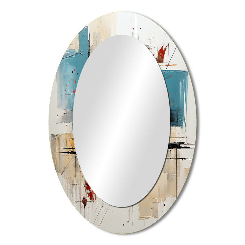 Miroir mural Teal Orange Bold Flow Collage, 36 po x 24 po