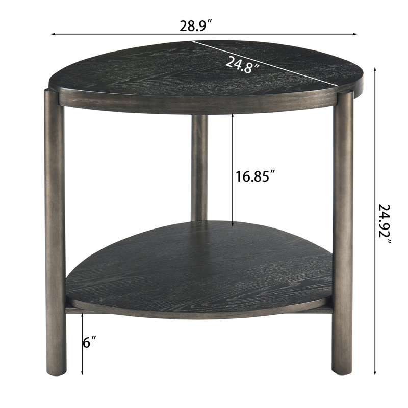 Table de bout triangulaire Surbit 24,9 po, Fer noir