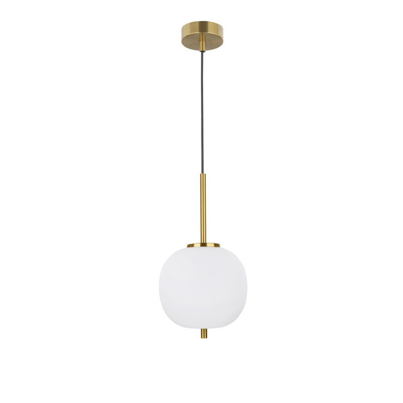 1 - Light Antique Brass Sphere Pendant, 17cm H x 19cm W x 19cm D
