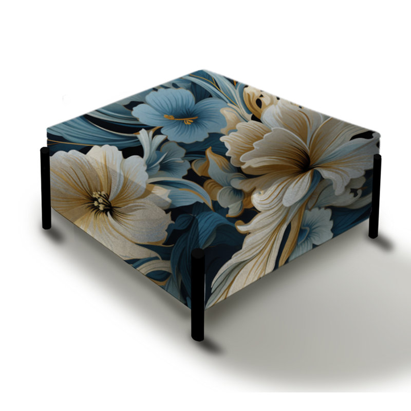 Grand repose-pieds carré Paisley Elegance