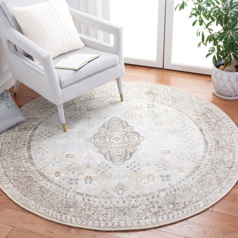 Tapis oriental en laine / viscose tissé à la main Oakland, Rond 6 pi