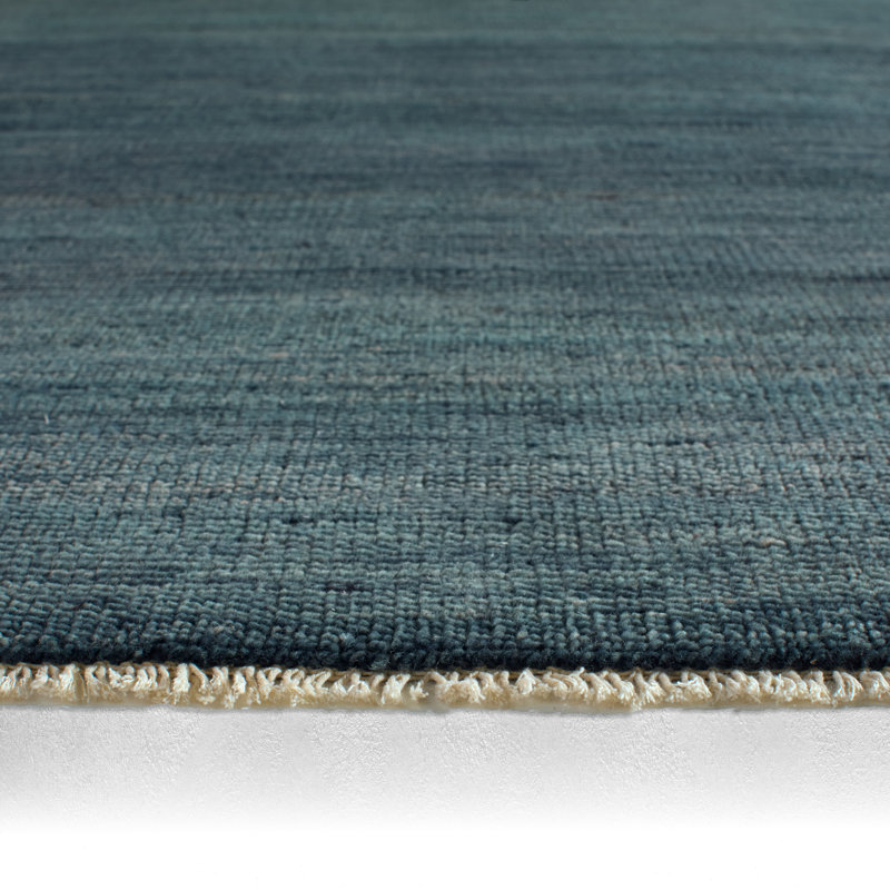 Jaipur Living Origin SAG13 Handknotted Solid Dark Blue Area Rug (10'x14'), Rectangle 1' x 12'