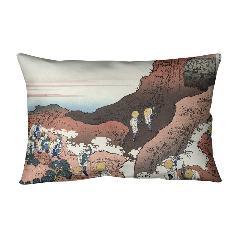 La housse de coussin rectangulaire montée sur Mt. Fuji, Brun, Housse de coussin seulement