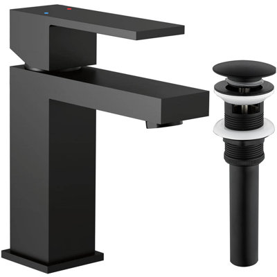 Robinet de salle de bain à un trou avec ensemble de bonde et robinet de lavabo de salle de bain à poignée simple Modern