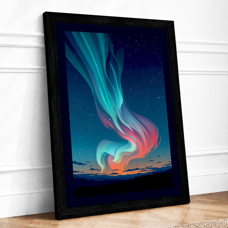 Aurora Rising Modern - Print, A1 - 84.1 x 59.4 cm, Black