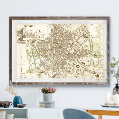 " Custom Sepia Map of Rome " by Paul Cezanne Acrylic Print