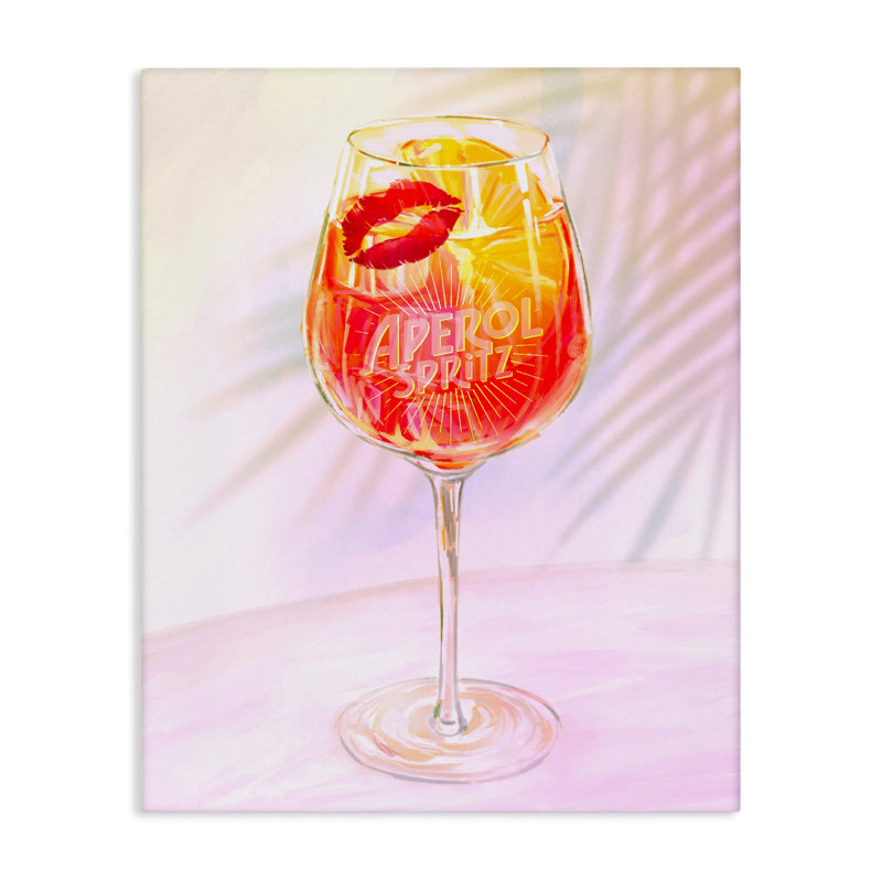 Toile rétro et tropicale Aperol Spirz, design par Ziwei Li, H 20 po x l 16 po