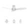 52'' 3 - Blade Smart Standard Ceiling Fan with Remote Control and LED Light Kit Included