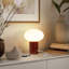Lampe de table moderne à DEL 9,5 po avec abat-jour ovale en verre givré et port USB-C Ivy Red-314973729-314867984