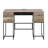 Rustic Oak And Black 4-Drawer Writing Desk