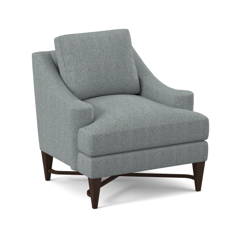 Foxtrot Upholstered Armchair, American Walnut, Maya Cyan