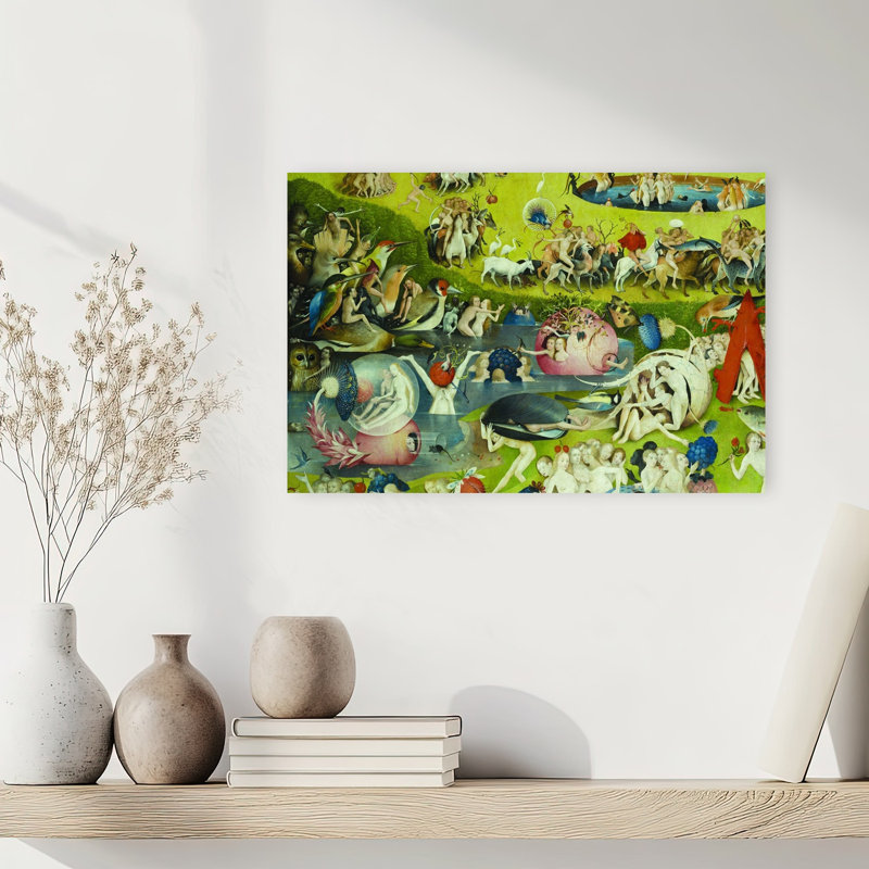 Central Panel Birds Detail From The Garden Of Earthly Delights Classic Surreal Wildlife Wall Art Print by Hieronymus Bosch - Wrapped Canvas Print