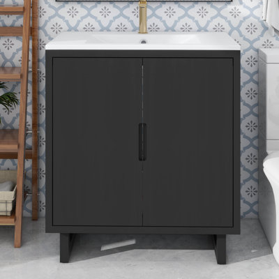 Ensemble de meuble-lavabo moderne de 30 pouces avec lavabo et armoire de rangement
