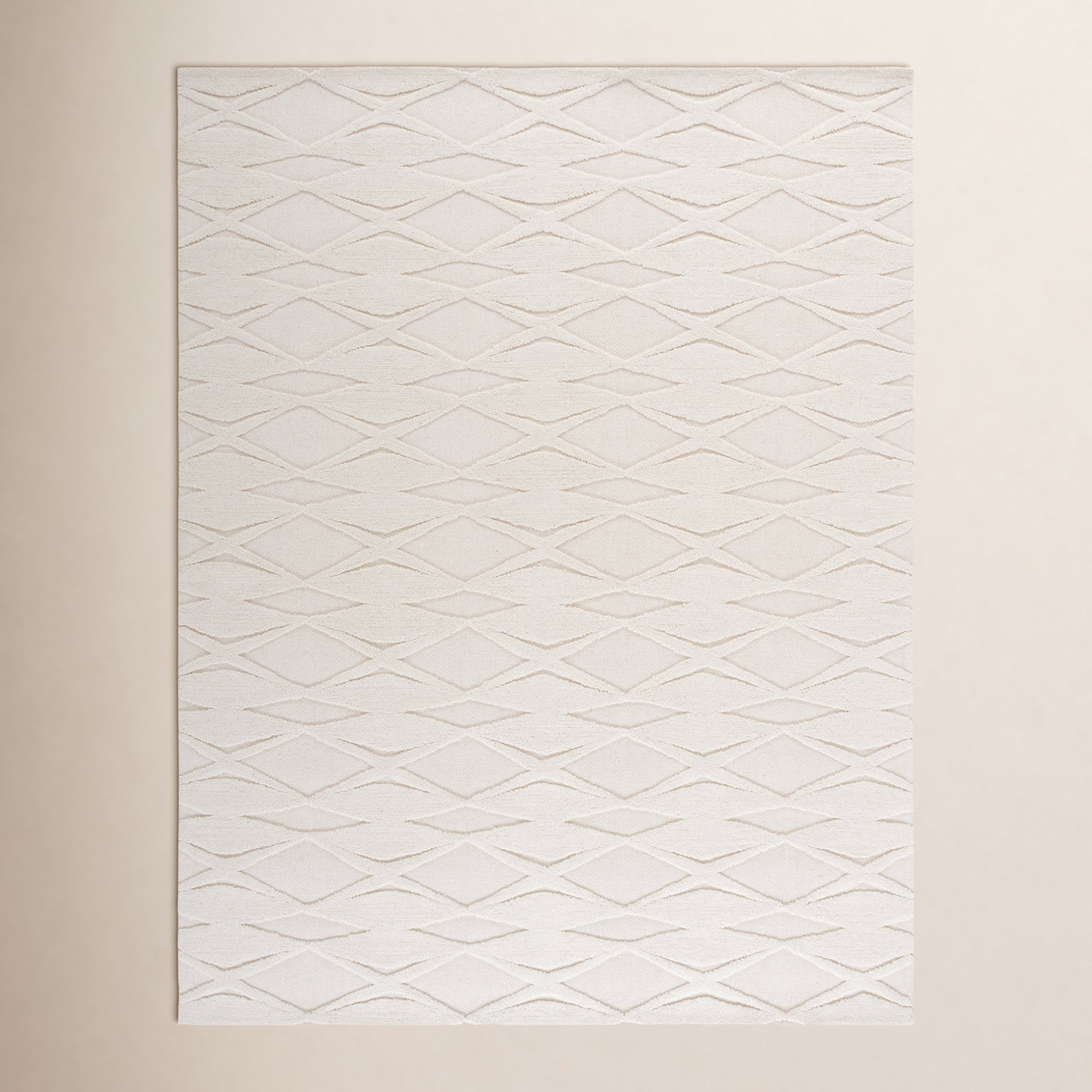 Elphia Ivory Hand-Tufted Wool Rug, Rectangle 5' x 8'