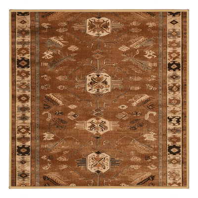 Tapis brun turc lavable à la machine
