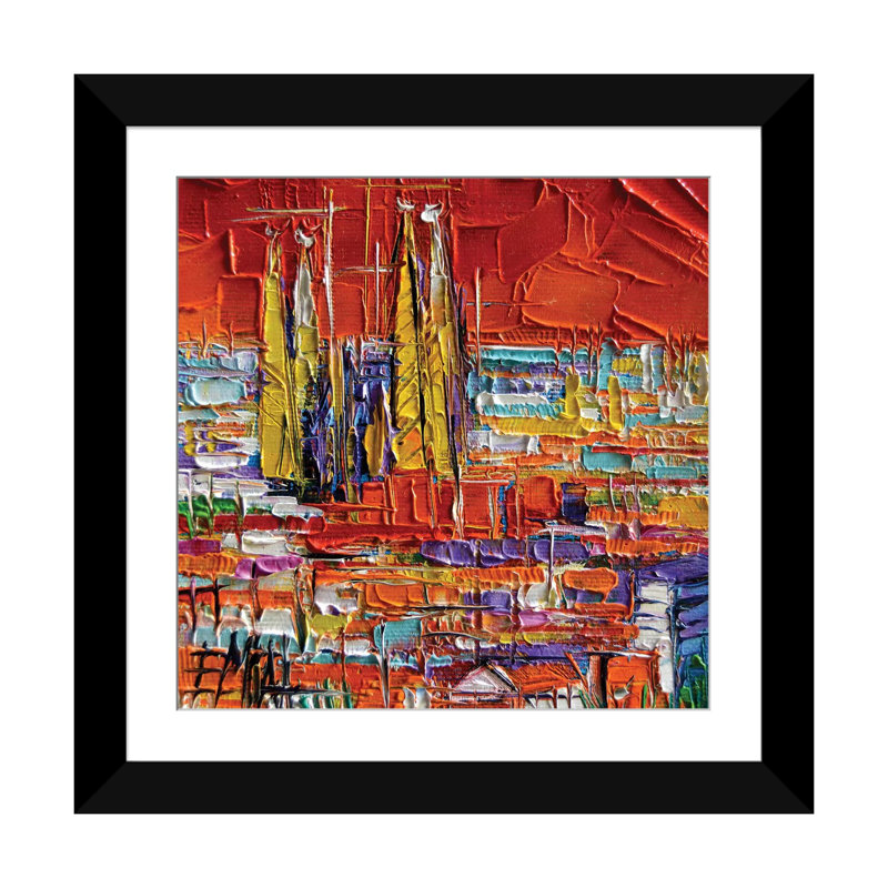 «Barcelona View From Park Güell» par Mona Edulesco, reproduction sur toile, H 16 po x l 16 po x P 1 po, Blanc