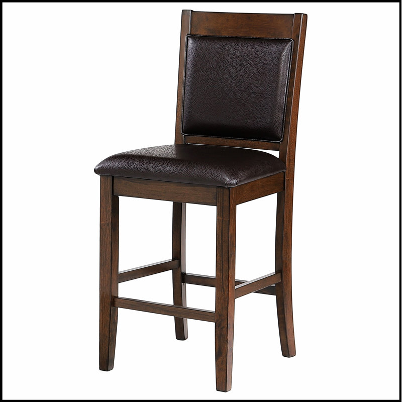 Ensemble de chaises de comptoir rembourrées en noyer Dewey, sièges confortables et élégants pour les cuisines et les salles à manger modernes