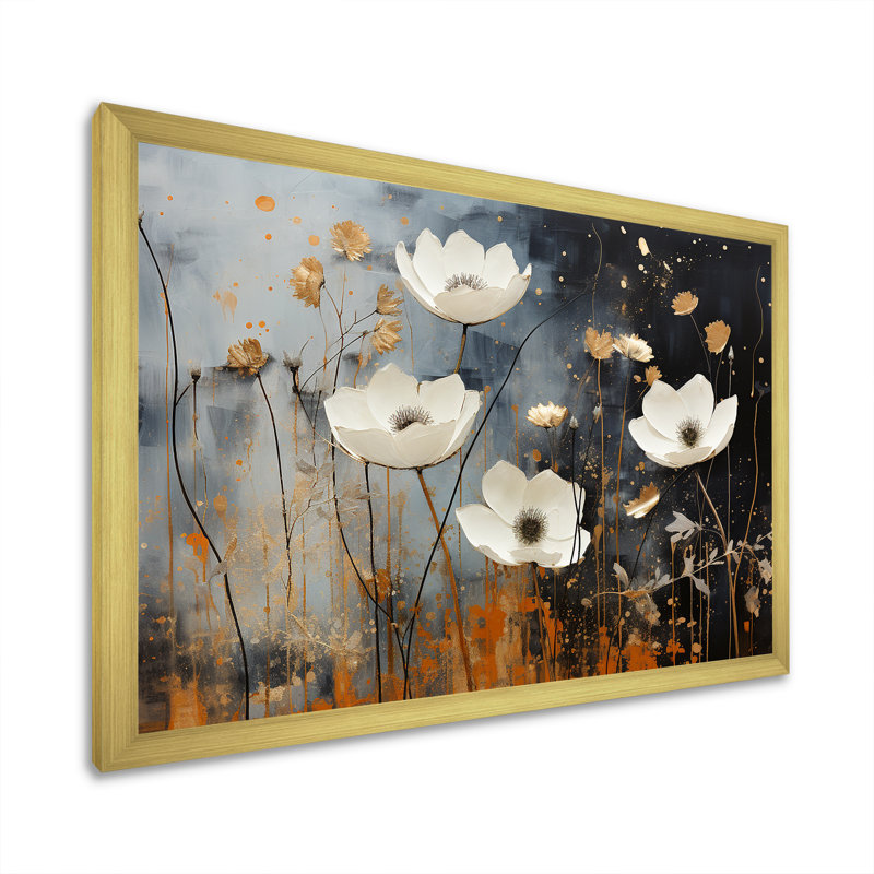 Impression sur toile Gilded Garden Blooming Meadows, Cadre doré simple, H 24 po x l 32 po