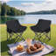 2 chaises de camping d'extérieur pliables / portatives, sac de transport, noir
