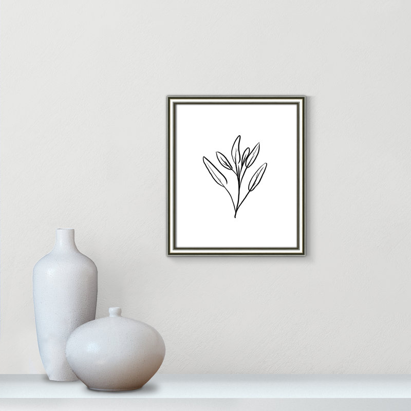 Simple Flowers " Simple Flowers 2 ", Silver Framed Paper, 15" H x 13" W x 0.88" D