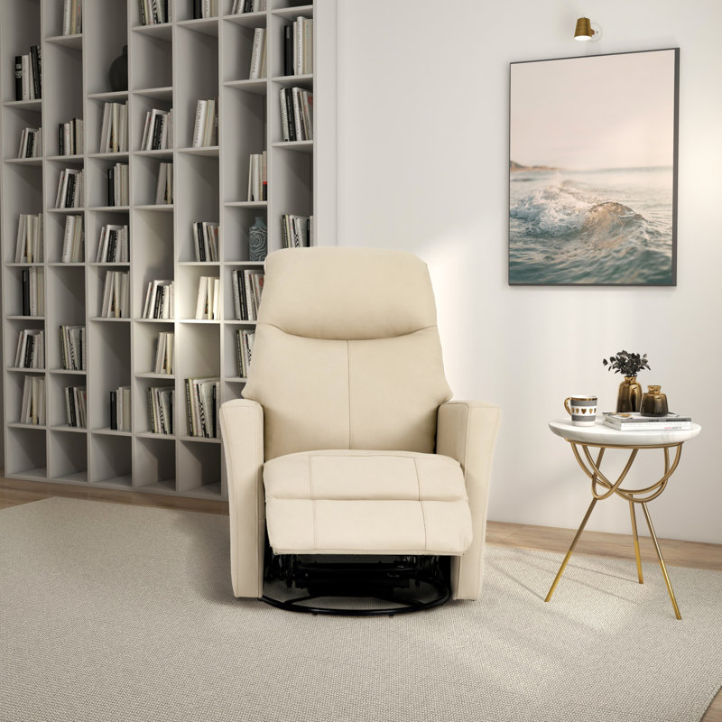 Fauteuil inclinable et pivotant en cuir Harlow