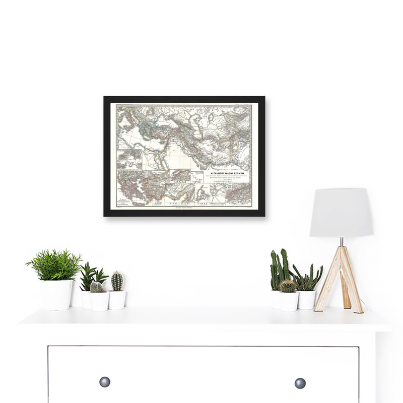 Geography Map Illustrated Antique Empire Alexander Great Mediterranean - Single Picture Frame Print