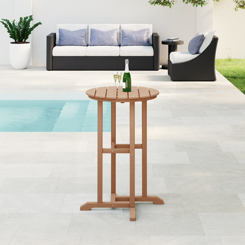 Laguna Round Outdoor Bar Table, Brown