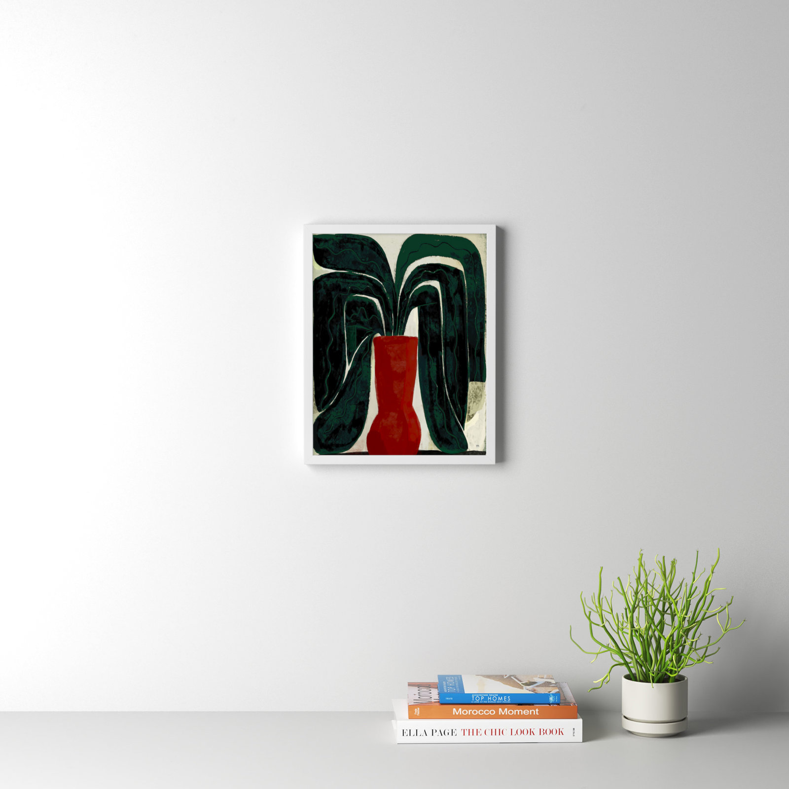 Plant #8 by StudioM, 20" H x 16" W x 1.25" D, White