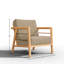 Fauteuil club d'extérieur en teck Mesak avec coussin Sunbrella-1078743029
