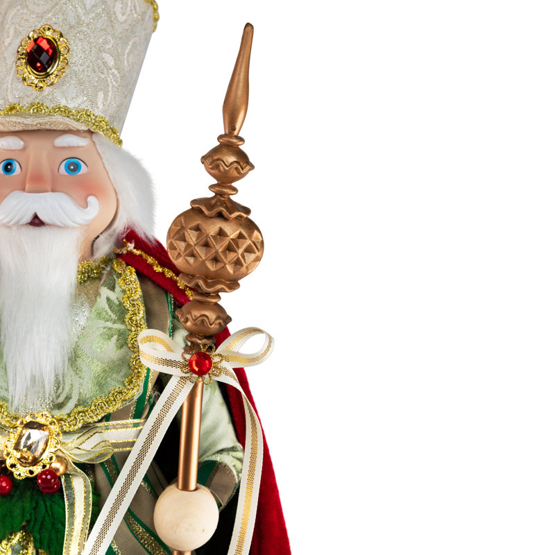 Royal King With Scepter Christmas Figure - 22" - Red And Green