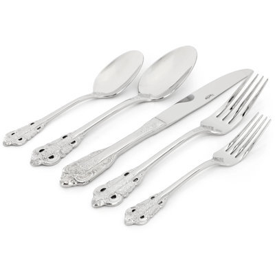 Martha Stewart Perrine 20 Piece Stainless Steel Flatware Set in Silver