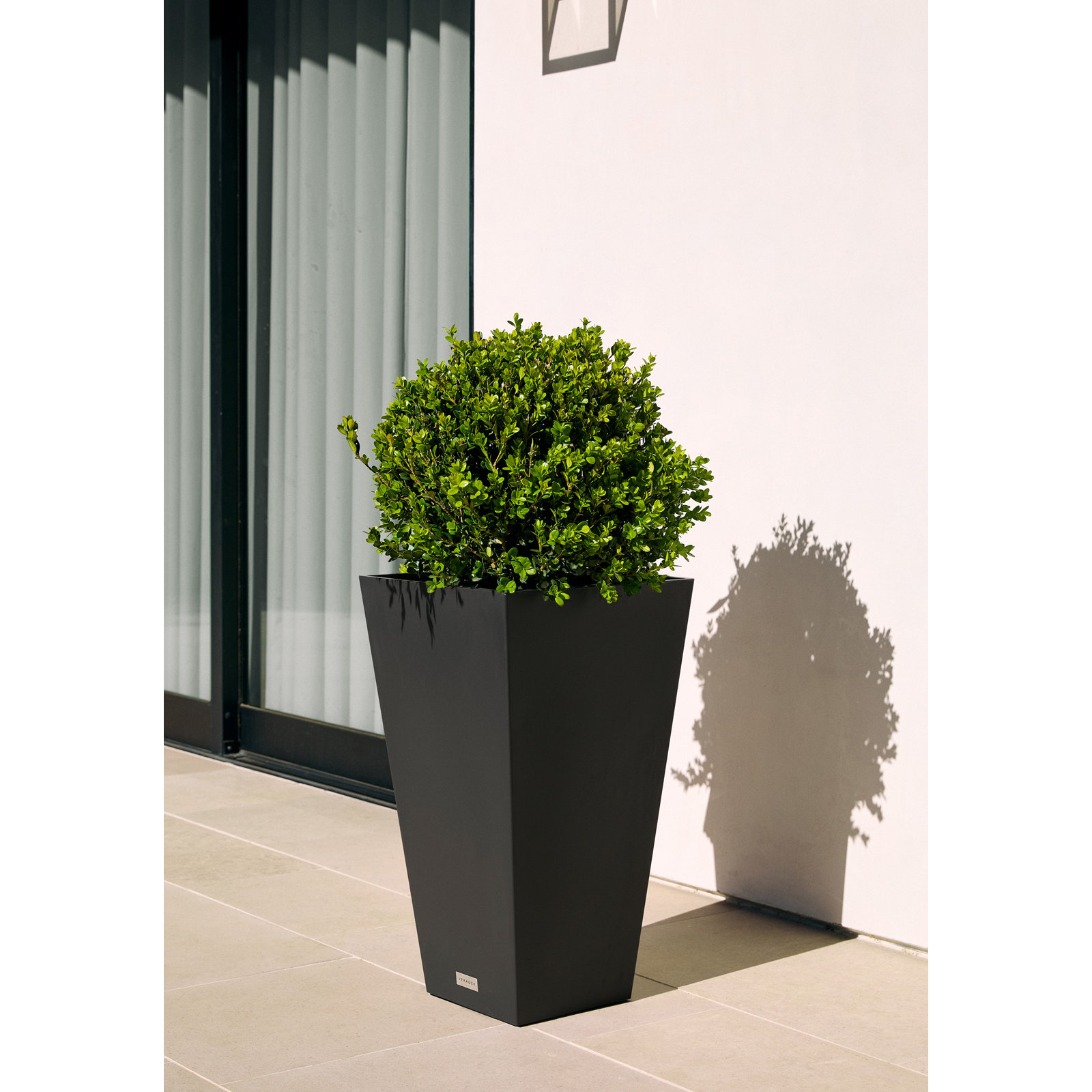 Pure Series Midland Planter, Black, 24.25" H x 13.5" W x 13.5" D, Set of 1