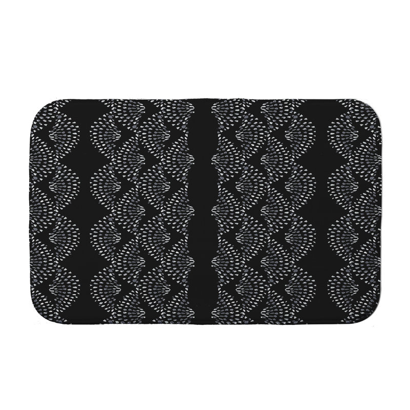 Tapis de bain Hiawassee, l 17 po x L 24 po, Noir