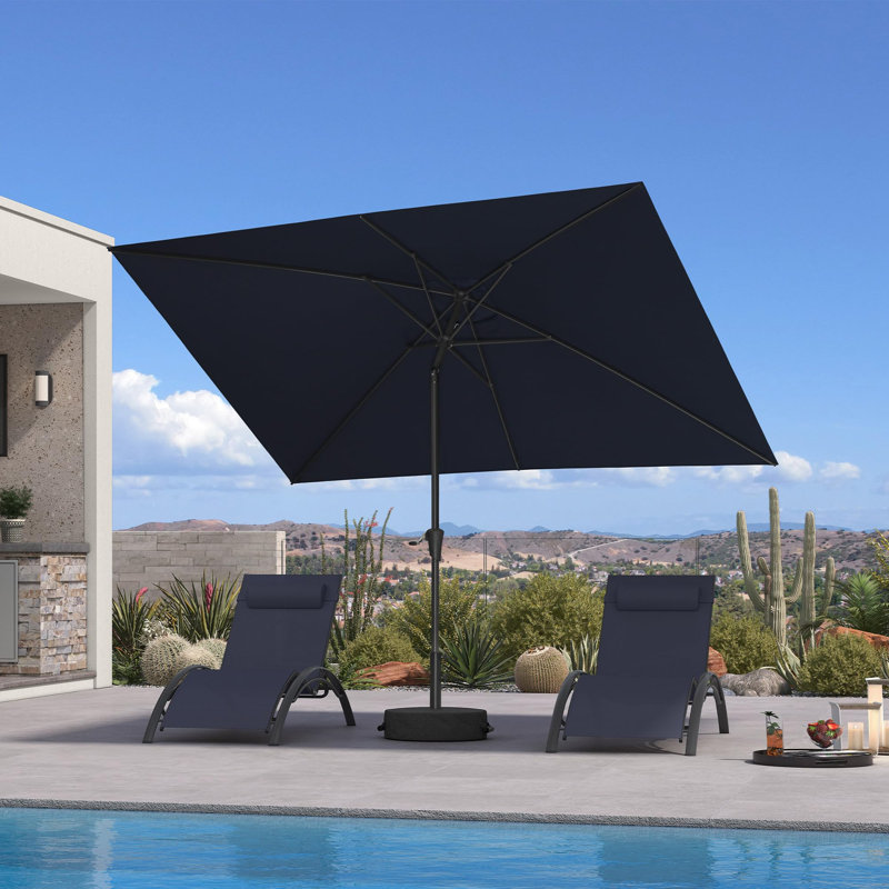 Parasol de table rectangulaire 6,5 'x 10', Navy